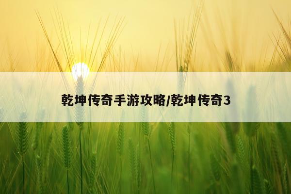 乾坤传奇手游攻略/乾坤传奇3
