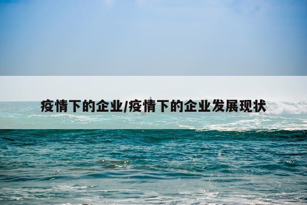 疫情下的企业/疫情下的企业发展现状