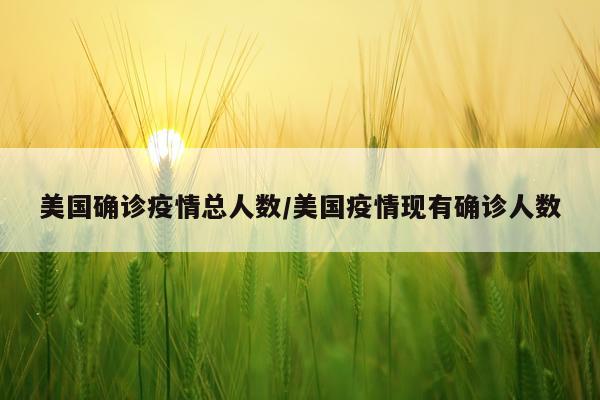 美国确诊疫情总人数/美国疫情现有确诊人数