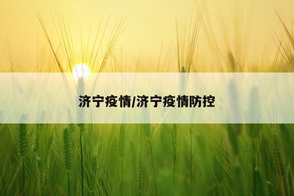 济宁疫情/济宁疫情防控