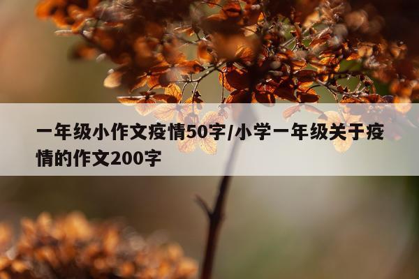 一年级小作文疫情50字/小学一年级关于疫情的作文200字