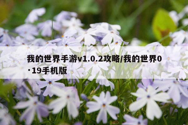 我的世界手游v1.0.2攻略/我的世界0·19手机版