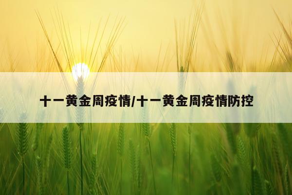 十一黄金周疫情/十一黄金周疫情防控