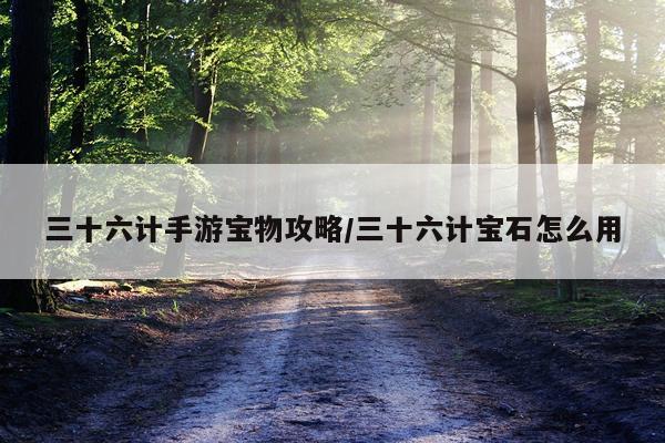 三十六计手游宝物攻略/三十六计宝石怎么用