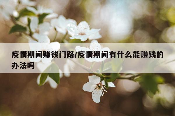 疫情期间赚钱门路/疫情期间有什么能赚钱的办法吗