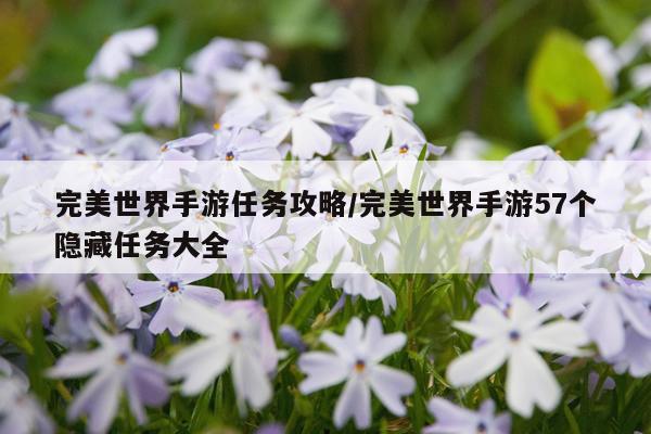 完美世界手游任务攻略/完美世界手游57个隐藏任务大全