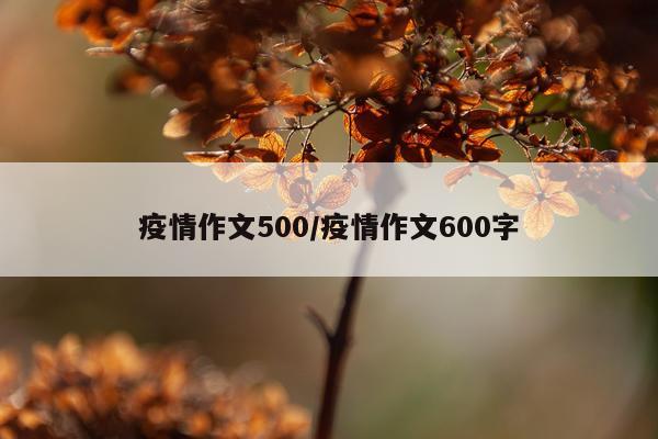 疫情作文500/疫情作文600字