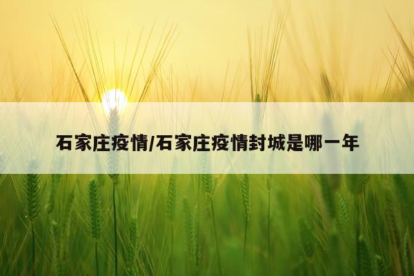 石家庄疫情/石家庄疫情封城是哪一年