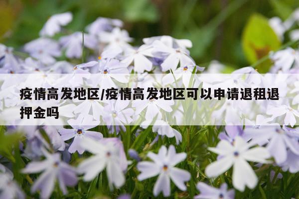 疫情高发地区/疫情高发地区可以申请退租退押金吗