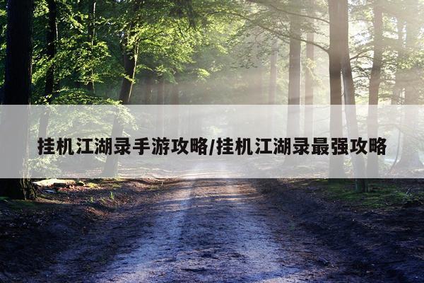 挂机江湖录手游攻略/挂机江湖录最强攻略