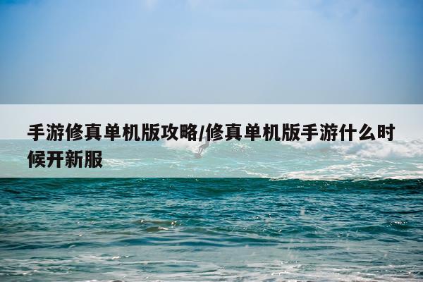 手游修真单机版攻略/修真单机版手游什么时候开新服