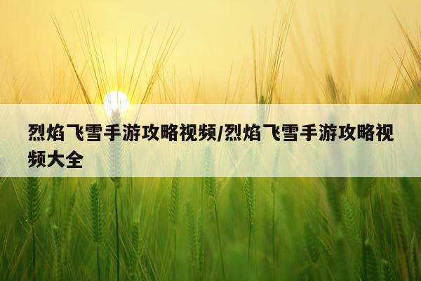 烈焰飞雪手游攻略视频/烈焰飞雪手游攻略视频大全