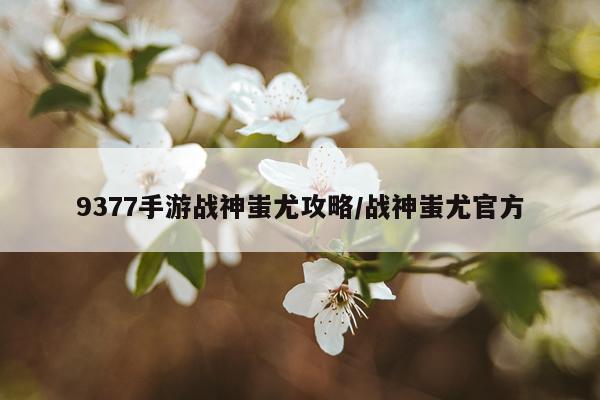 9377手游战神蚩尤攻略/战神蚩尤官方