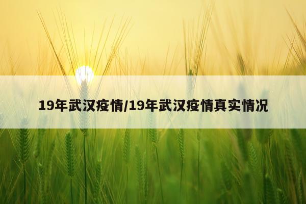 19年武汉疫情/19年武汉疫情真实情况