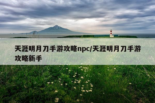 天涯明月刀手游攻略npc/天涯明月刀手游攻略新手