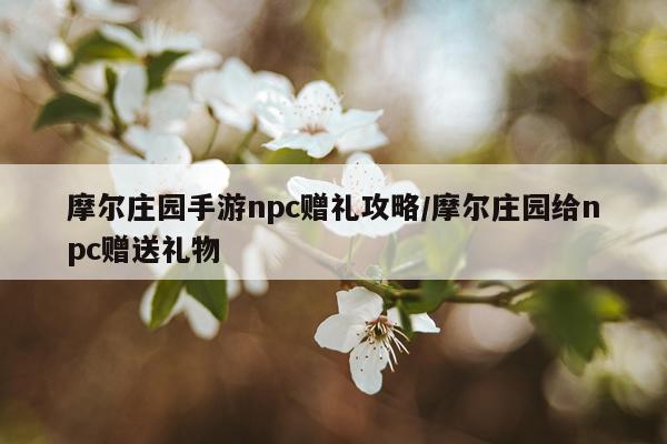 摩尔庄园手游npc赠礼攻略/摩尔庄园给npc赠送礼物