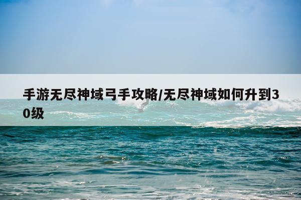 手游无尽神域弓手攻略/无尽神域如何升到30级
