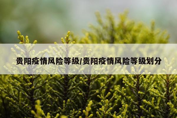 贵阳疫情风险等级/贵阳疫情风险等级划分