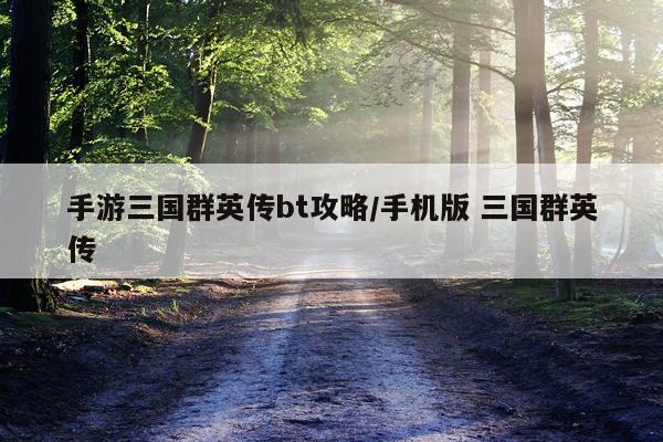 手游三国群英传bt攻略/手机版 三国群英传