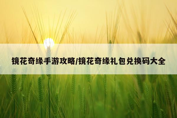镜花奇缘手游攻略/镜花奇缘礼包兑换码大全