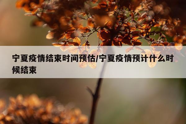 宁夏疫情结束时间预估/宁夏疫情预计什么时候结束