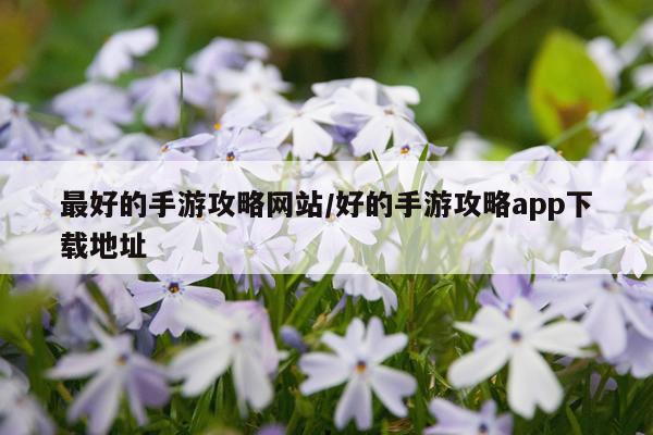最好的手游攻略网站/好的手游攻略app下载地址