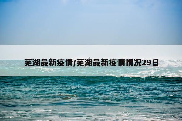 芜湖最新疫情/芜湖最新疫情情况29日