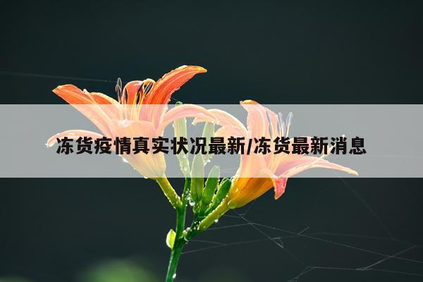 冻货疫情真实状况最新/冻货最新消息