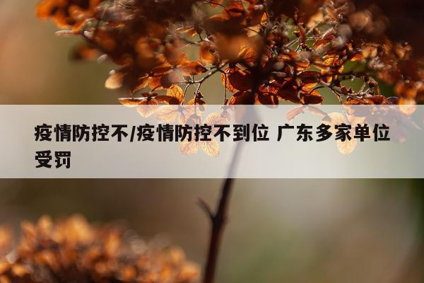 疫情防控不/疫情防控不到位 广东多家单位受罚