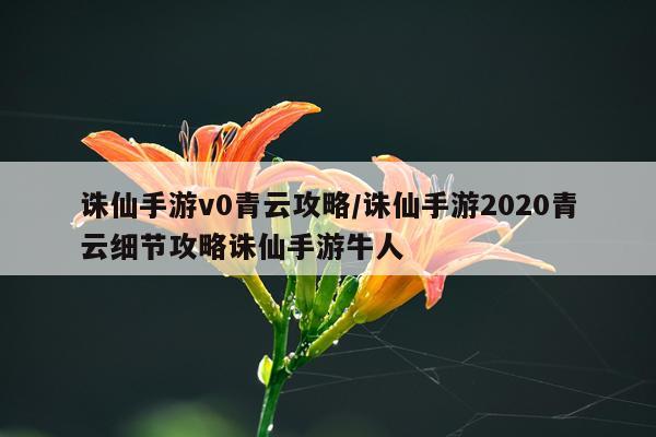 诛仙手游v0青云攻略/诛仙手游2020青云细节攻略诛仙手游牛人