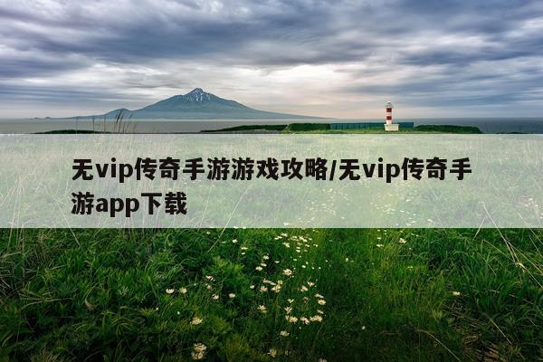 无vip传奇手游游戏攻略/无vip传奇手游app下载