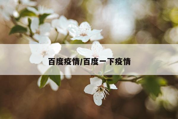 百度疫情/百度一下疫情
