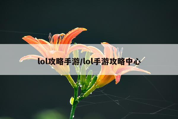 lol攻略手游/lol手游攻略中心