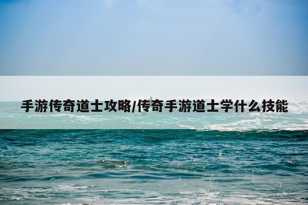 手游传奇道士攻略/传奇手游道士学什么技能