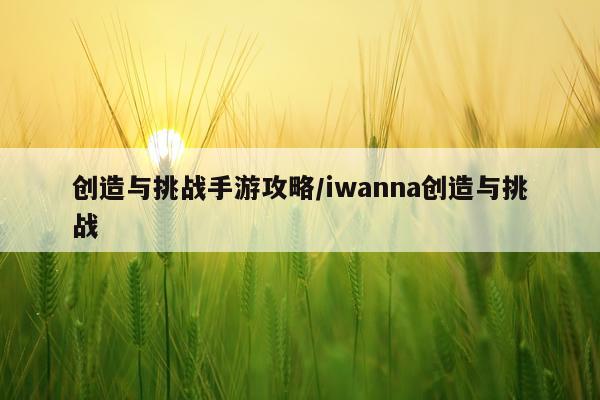 创造与挑战手游攻略/iwanna创造与挑战