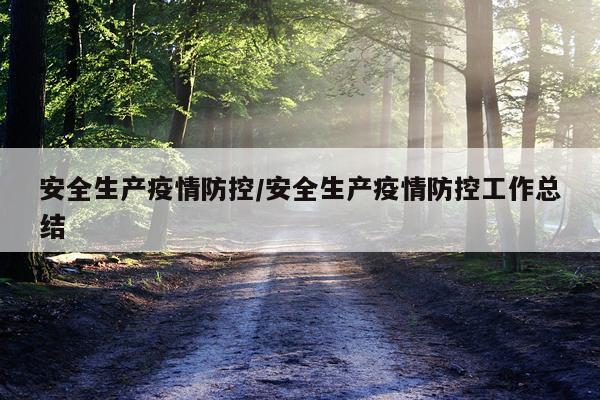 安全生产疫情防控/安全生产疫情防控工作总结