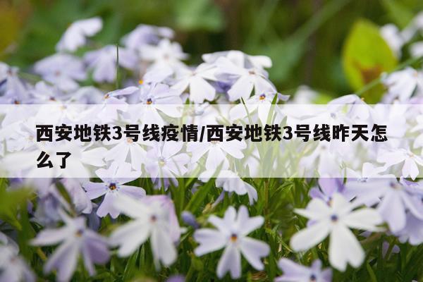 西安地铁3号线疫情/西安地铁3号线昨天怎么了