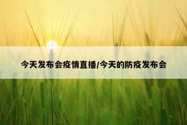 今天发布会疫情直播/今天的防疫发布会