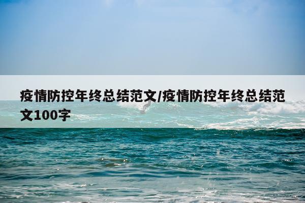 疫情防控年终总结范文/疫情防控年终总结范文100字