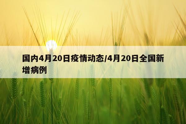国内4月20日疫情动态/4月20日全国新增病例