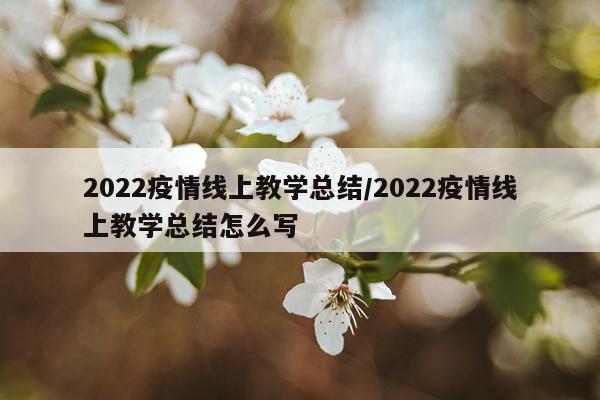 2022疫情线上教学总结/2022疫情线上教学总结怎么写