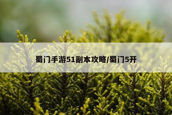 蜀门手游51副本攻略/蜀门5开