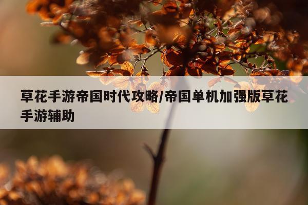 草花手游帝国时代攻略/帝国单机加强版草花手游辅助
