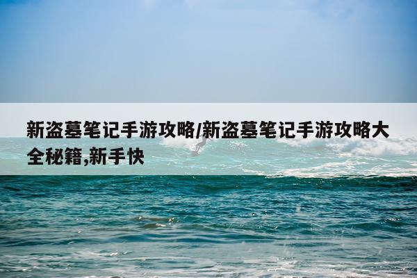 新盗墓笔记手游攻略/新盗墓笔记手游攻略大全秘籍,新手快
