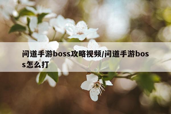 问道手游boss攻略视频/问道手游boss怎么打