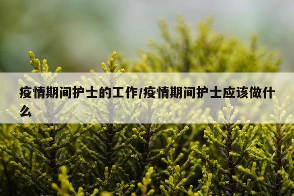 疫情期间护士的工作/疫情期间护士应该做什么