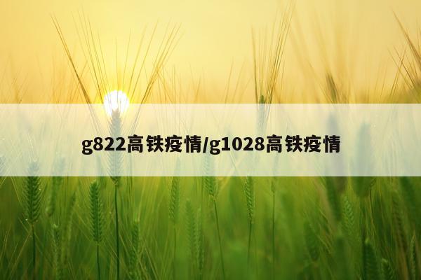 g822高铁疫情/g1028高铁疫情