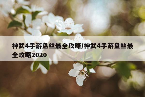 神武4手游盘丝最全攻略/神武4手游盘丝最全攻略2020