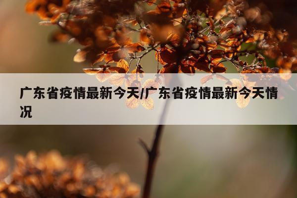 广东省疫情最新今天/广东省疫情最新今天情况