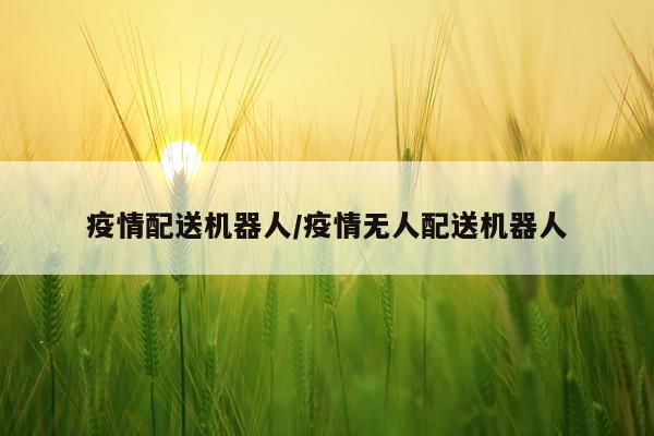 疫情配送机器人/疫情无人配送机器人
